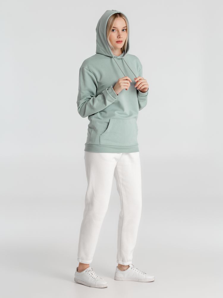 Толстовка с капюшоном унисекс Hoodie, серо-зеленая — изображение 7