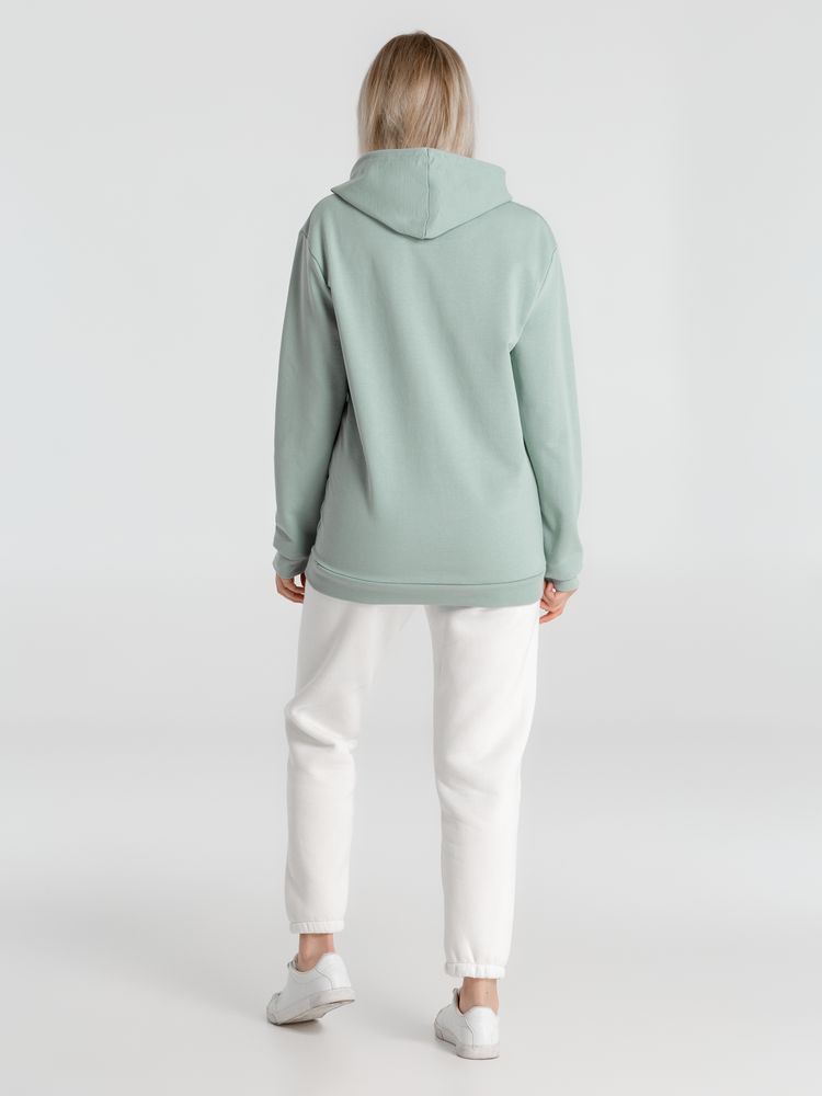 Толстовка с капюшоном унисекс Hoodie, серо-зеленая — изображение 8