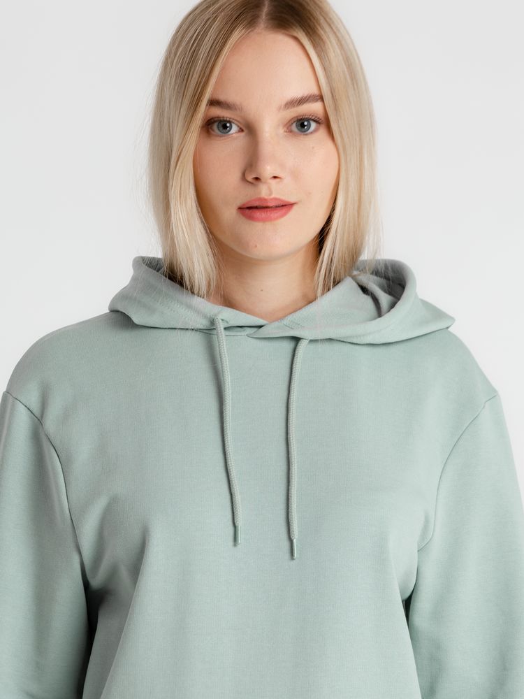 Толстовка с капюшоном унисекс Hoodie, серо-зеленая — изображение 6