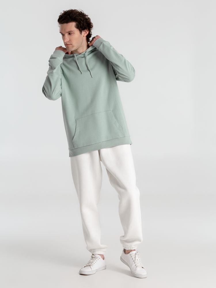 Толстовка с капюшоном унисекс Hoodie, серо-зеленая — изображение 10
