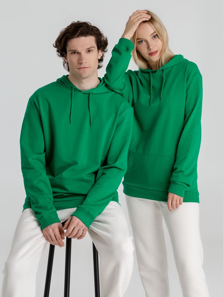 Толстовка с капюшоном унисекс Hoodie, зеленая — изображение 14