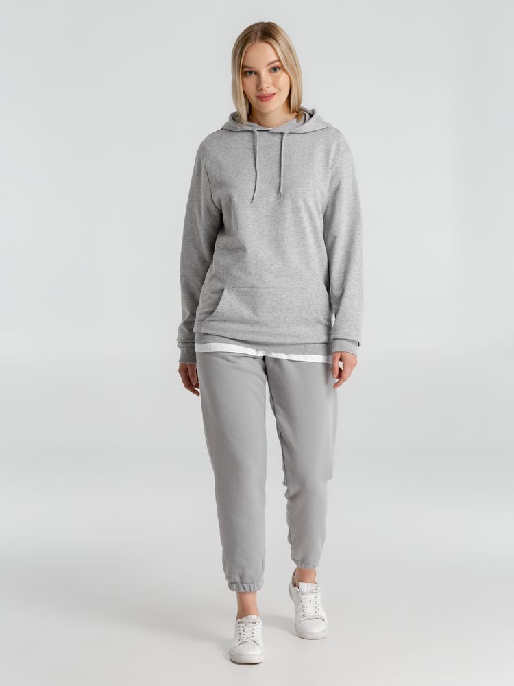 Толстовка с капюшоном унисекс Hoodie, серый меланж — изображение 14
