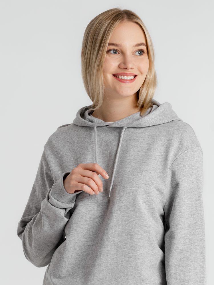 Толстовка с капюшоном унисекс Hoodie, серый меланж — изображение 13