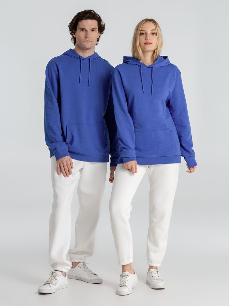 Толстовка с капюшоном унисекс Hoodie, ярко-синий меланж — изображение 15