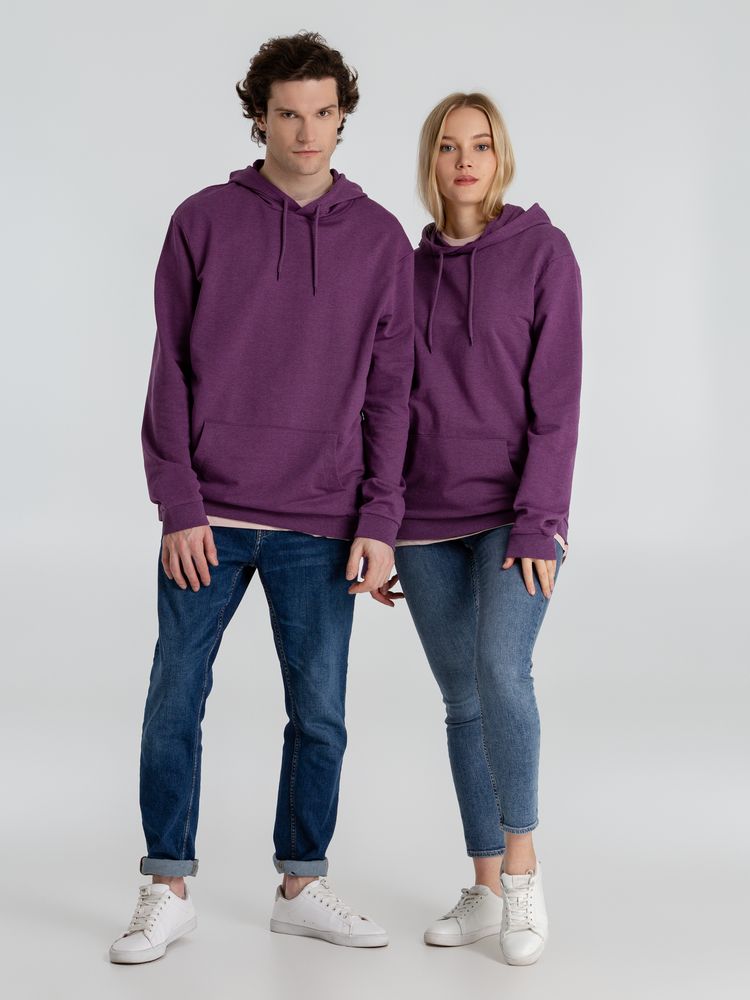 Толстовка с капюшоном унисекс Hoodie, фиолетовый меланж — изображение 16