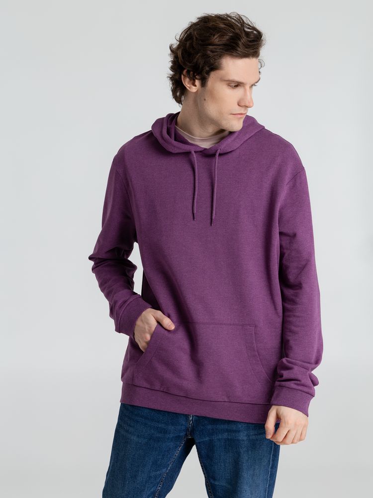 Толстовка с капюшоном унисекс Hoodie, фиолетовый меланж — изображение 11