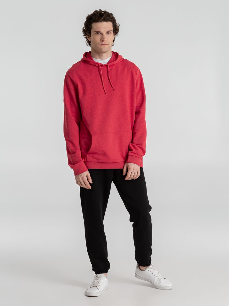 Толстовка с капюшоном унисекс Hoodie, красный меланж — изображение 9