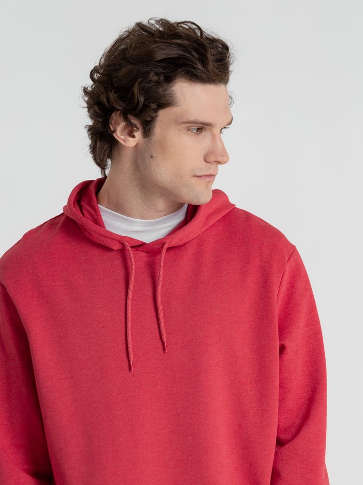 Толстовка с капюшоном унисекс Hoodie, красный меланж — изображение 8