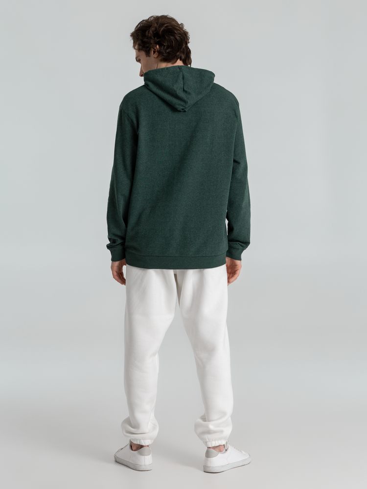 Толстовка с капюшоном унисекс Hoodie, темно-зеленый меланж — изображение 13