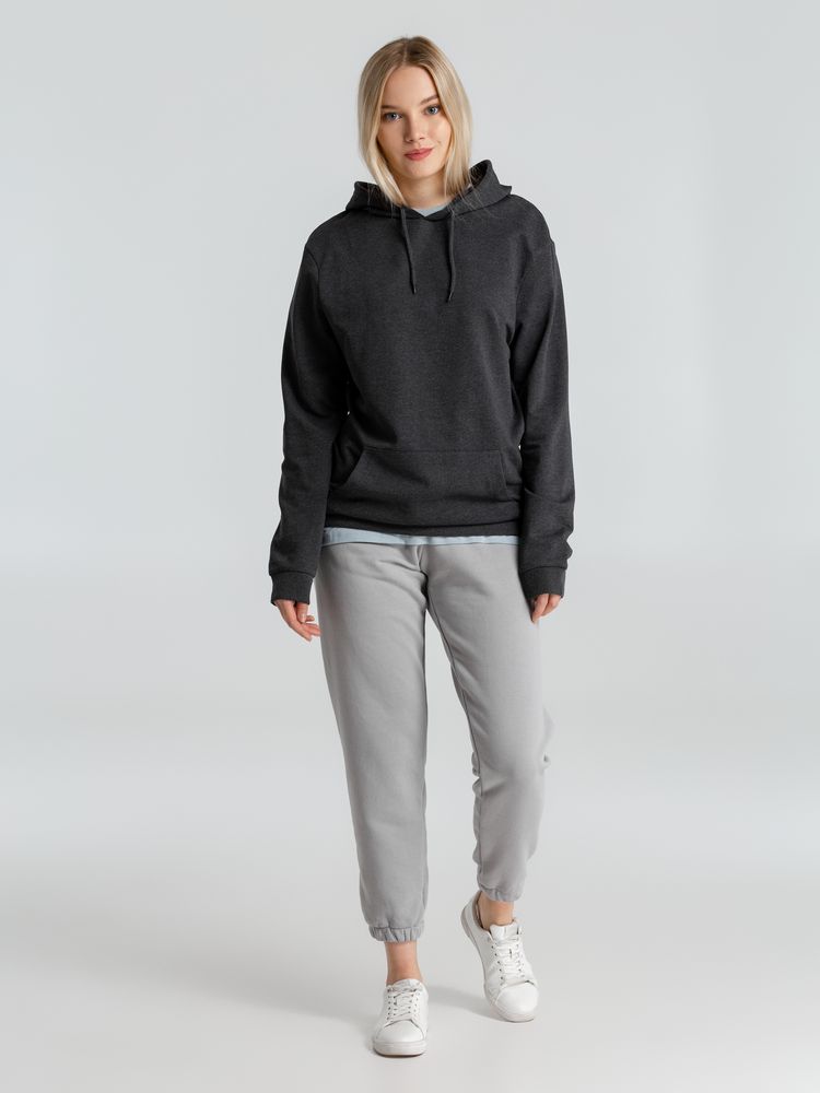 Толстовка с капюшоном унисекс Hoodie, серый меланж (антрацит) — изображение 15