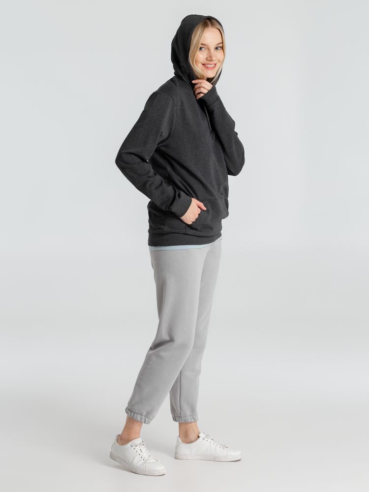 Толстовка с капюшоном унисекс Hoodie, серый меланж (антрацит) — изображение 16