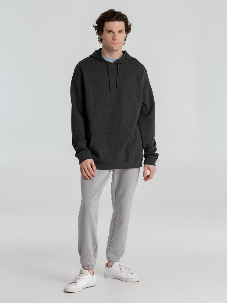 Толстовка с капюшоном унисекс Hoodie, серый меланж (антрацит) — изображение 9