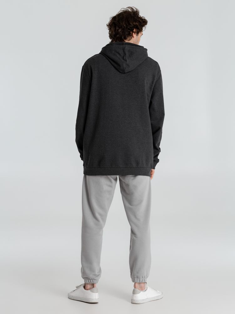 Толстовка с капюшоном унисекс Hoodie, серый меланж (антрацит) — изображение 11