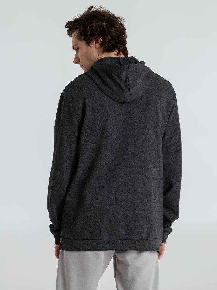 Толстовка с капюшоном унисекс Hoodie, серый меланж (антрацит) — изображение 7