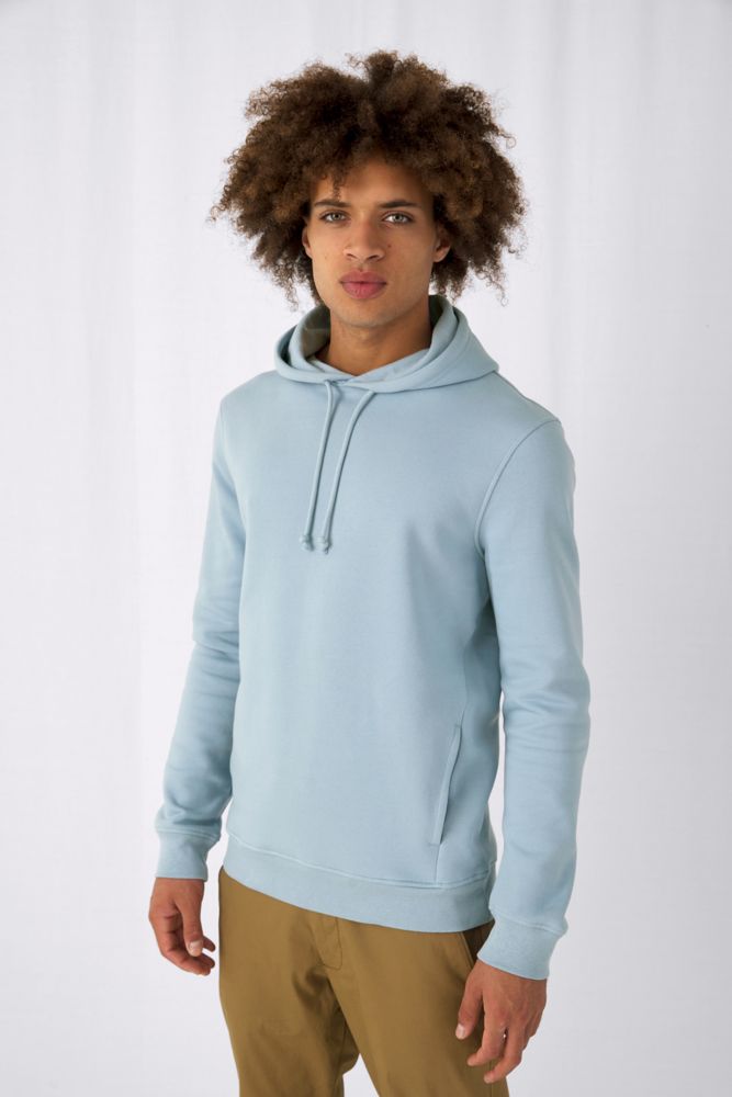 Толстовка с капюшоном унисекс BNC Inspire (Organic), серо-голубая — изображение 5