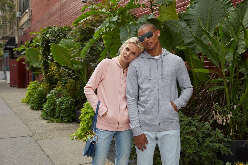 Толстовка на молнии с капюшоном женская BNC Inspire (Organic), серо-зеленая — изображение 6