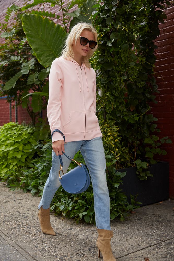 Толстовка на молнии с капюшоном женская BNC Inspire (Organic), серо-зеленая — изображение 5