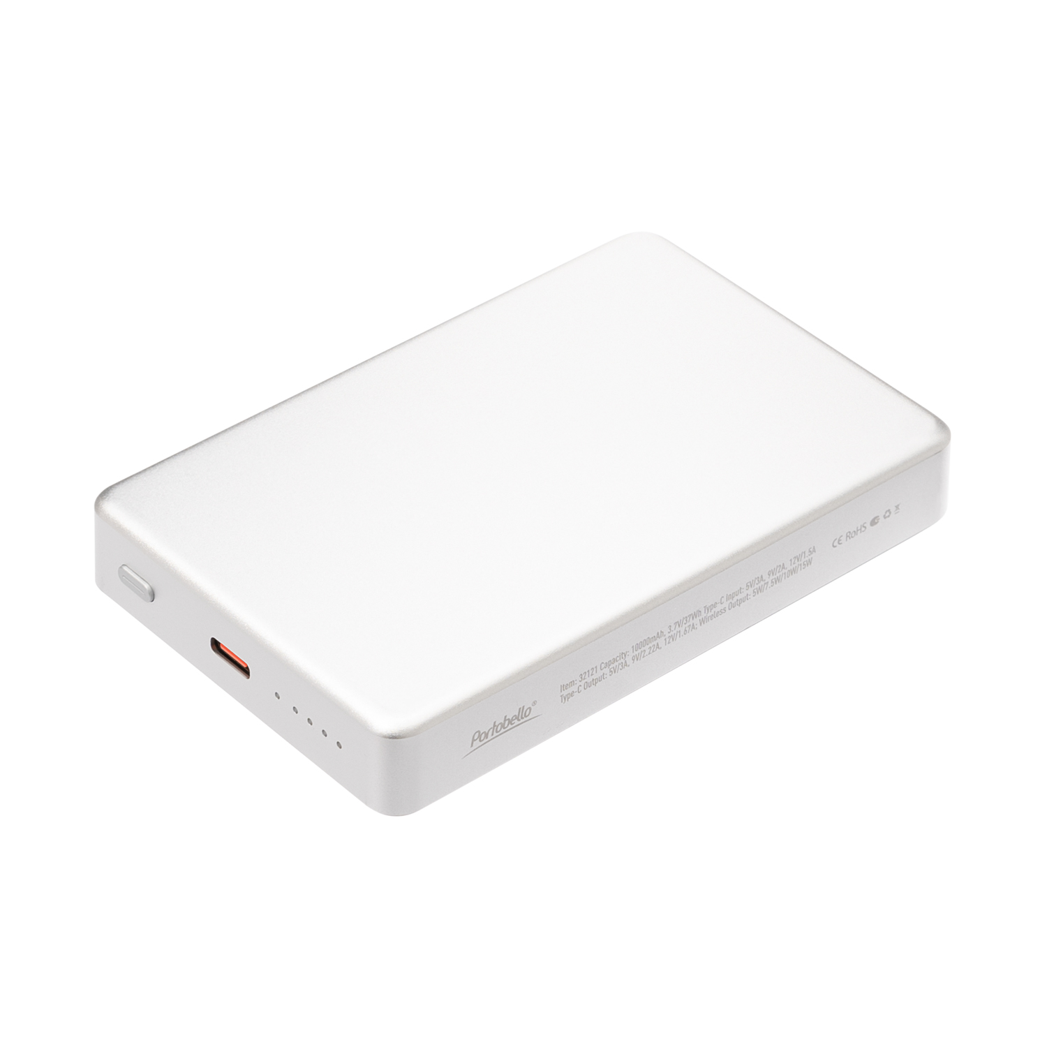 Внешний аккумулятор Атлантис Плюс PD (Atlantis PD Plus) 10000mAh с функцией беспроводной зарядки 15W, серебряный — изображение 2
