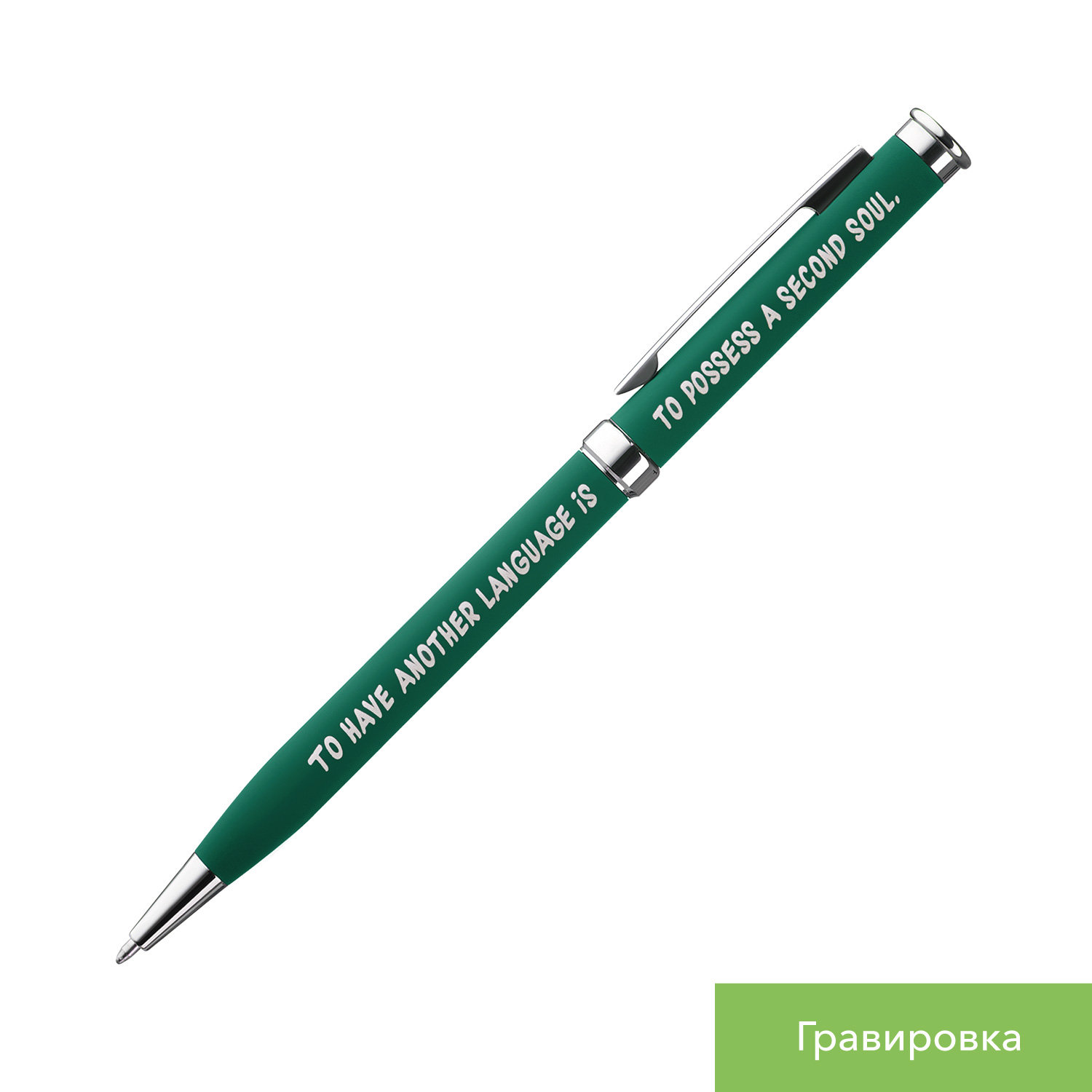 Шариковая ручка Бенуа (Benua), зеленая/позолота — изображение 2