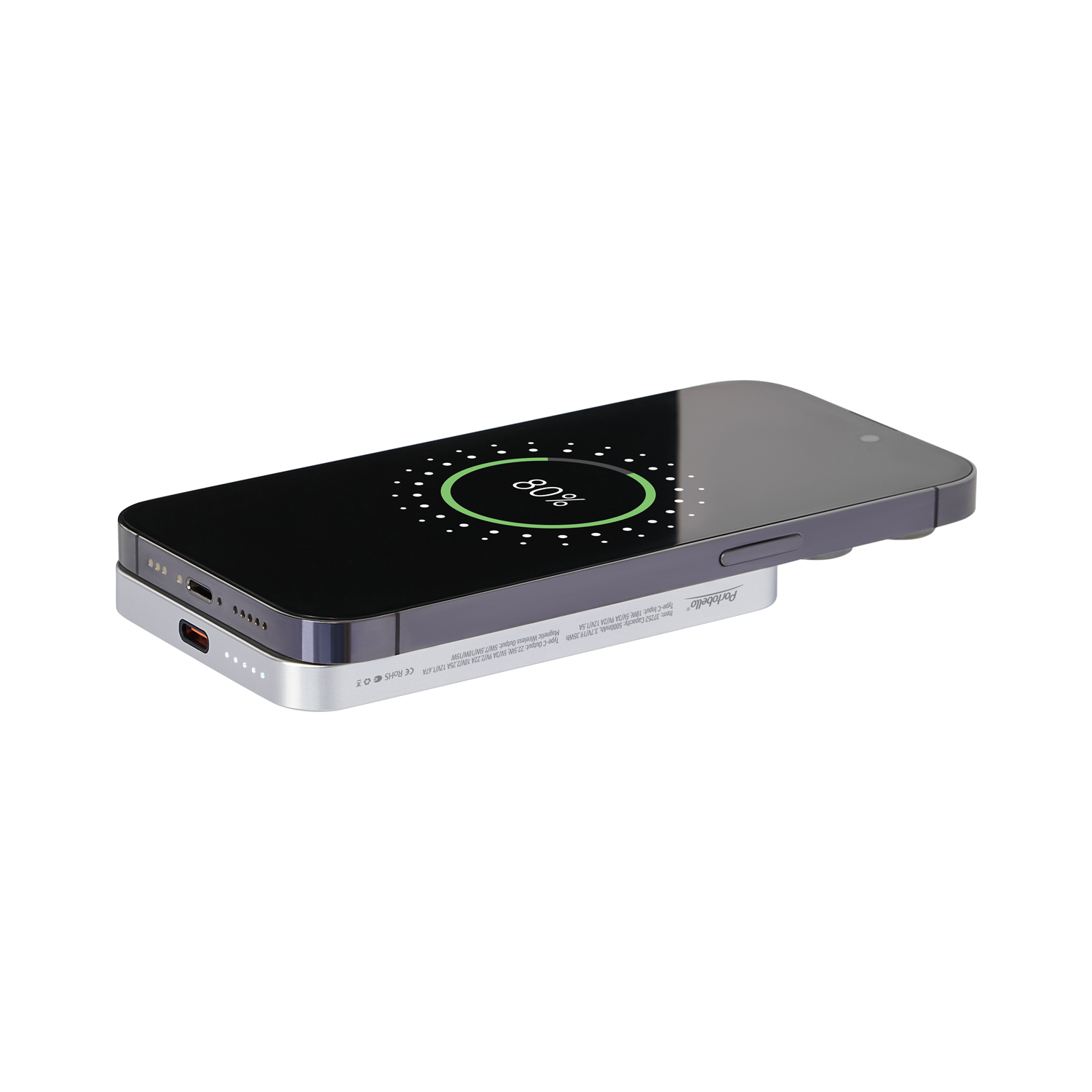 Внешний аккумулятор Артекс PD (Artex PD) 5000mAh с функцией беспроводной зарядки 15W, серебряный — изображение 8