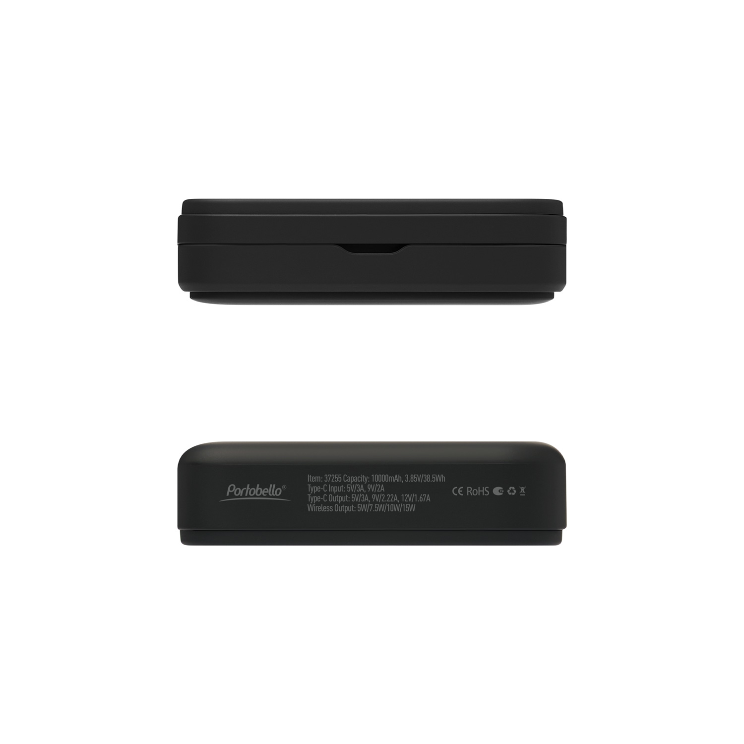 Внешний аккумулятор Юнион PD (Union PD) 10000mAh с функцией беспроводной зарядки 15W, черный — изображение 2