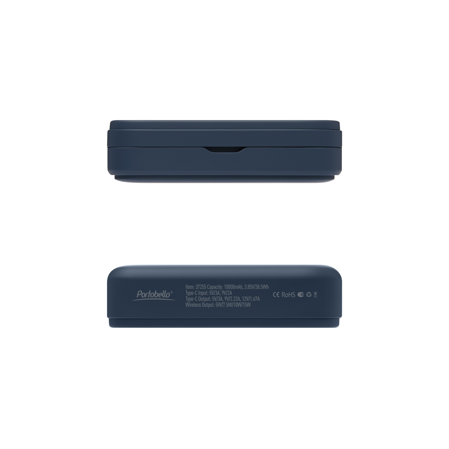 Внешний аккумулятор Юнион PD (Union PD) 10000mAh с функцией беспроводной зарядки 15W, синий — изображение 2