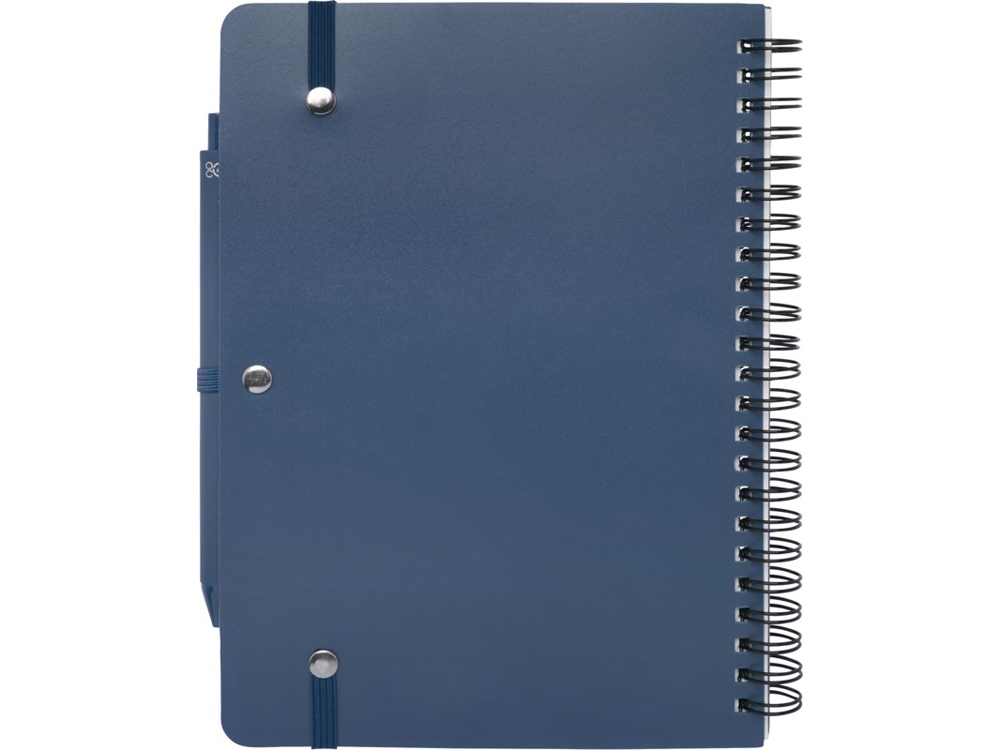 Блокнот Thalaasa формата А5 в твердой обложке из океанического пластика с шариковой ручкой - Синий — изображение 3