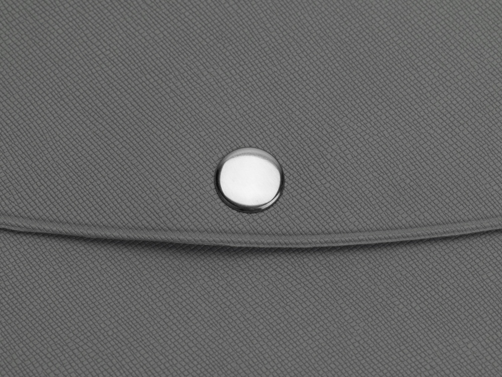 Органайзер для документов на кнопке с отделением для купюр и ручки, упаковка в индивидуальный пакет, серый — изображение 3