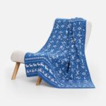 Плед Holidale, синий с молочным