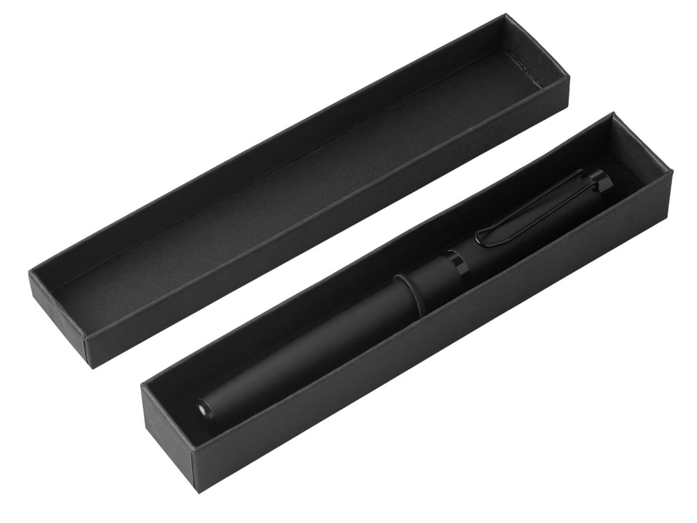 Металлическая ручка роллер Black Lama soft-touch, черная — изображение 4