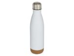 Бутылка для воды Cove из нержавеющей стали с двойными стенками и вакуумной изоляцией, объемом 500 мл, с пробковыми деталями - Белый