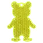 Пешеходный светоотражатель «Мишка», неон-желтый