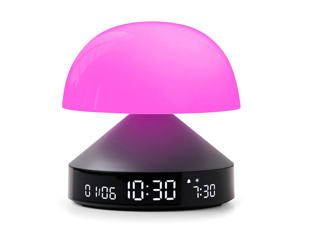 Светильник с часами и световым будильником Mina Sunrise, темно-серый — изображение 9