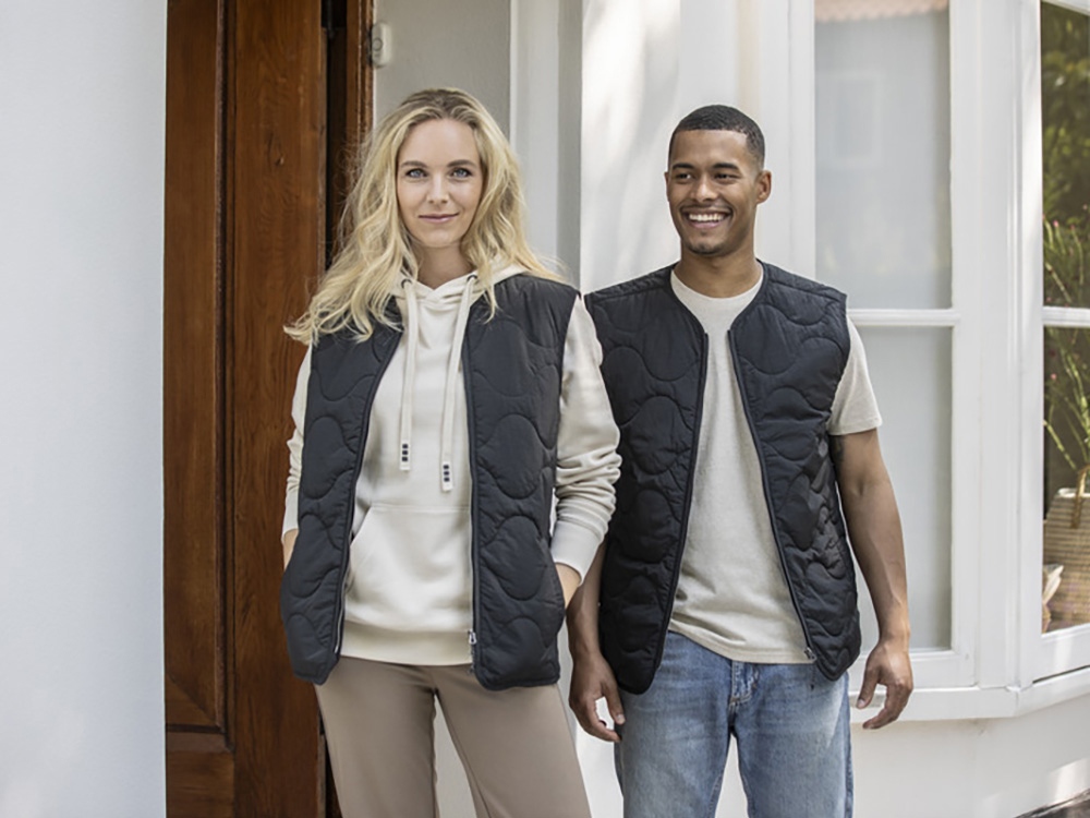 Quartz утепленный жилет унисекс из переработанного материала GRS - сплошной черный — изображение 4