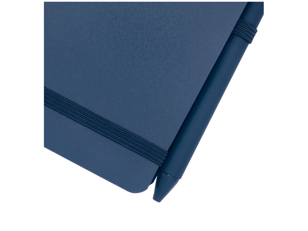 Блокнот Thalaasa формата А6 в твердой обложке из океанического пластика с шариковой ручкой - Синий — изображение 5