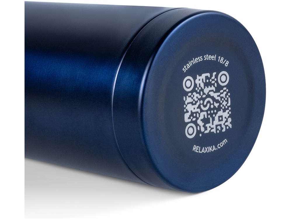 Термос Relaxika 101 (1 литр), темно-синий (без лого) — изображение 10