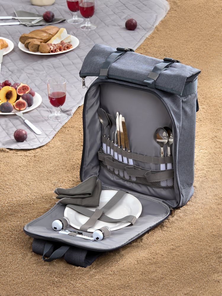 Набор для пикника Picnivo на 4 персоны, темно-серый меланж — изображение 7