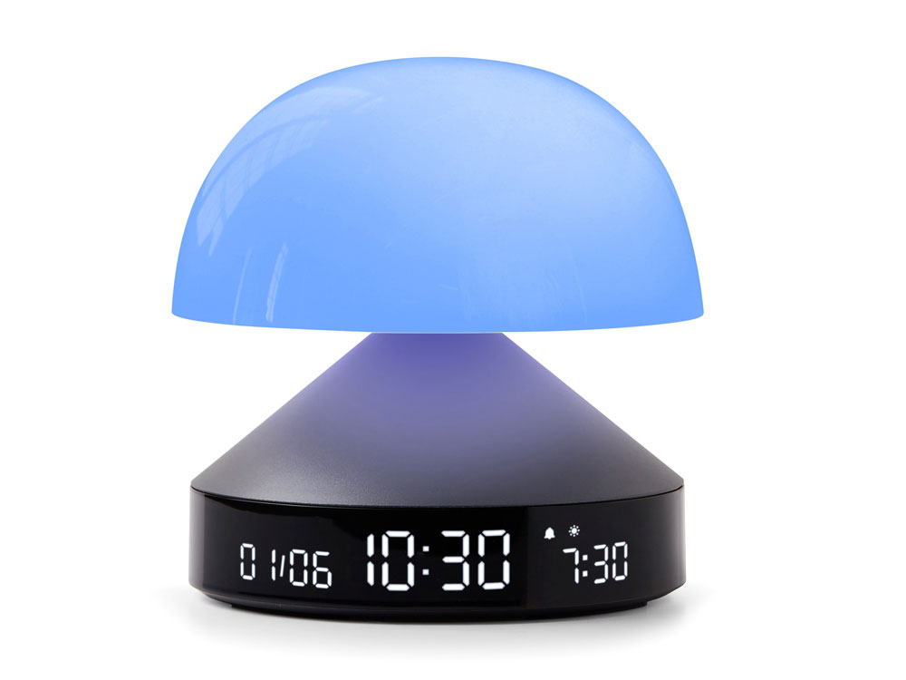 Светильник с часами и световым будильником Mina Sunrise, темно-серый — изображение 6