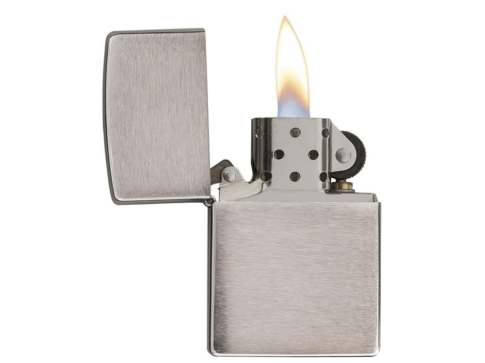 Зажигалка ZIPPO Classic с покрытием Brushed Chrome, латунь/сталь, серебристая, матовая, 38x13x57 мм — изображение 2