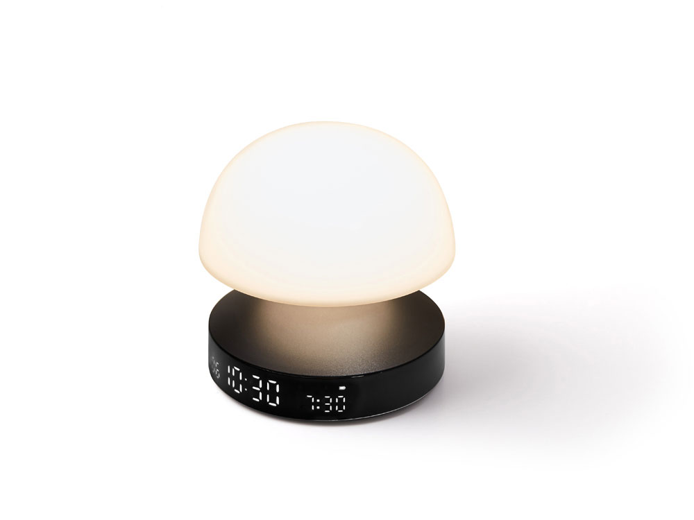 Светильник с часами и световым будильником Mina Sunrise, темно-серый — изображение 11