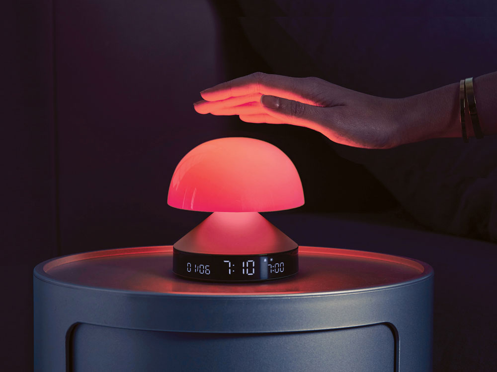 Светильник с часами и световым будильником Mina Sunrise, темно-серый — изображение 14