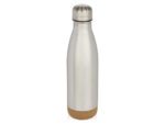Бутылка для воды Cove из нержавеющей стали с двойными стенками и вакуумной изоляцией, объемом 500 мл, с пробковыми деталями - Matted silver
