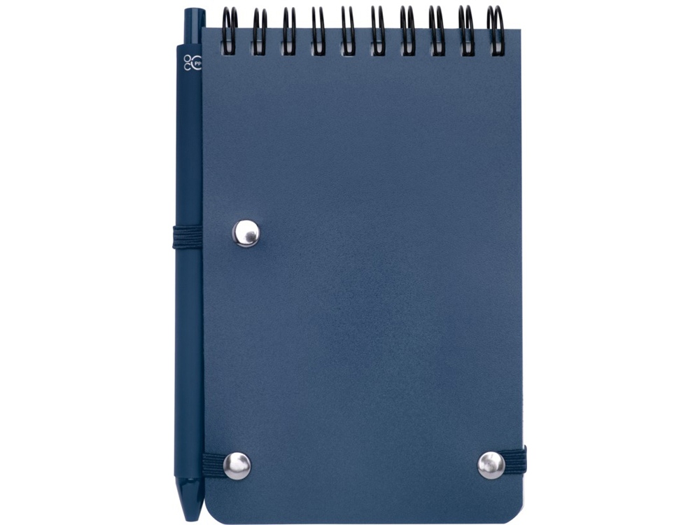 Блокнот Thalaasa формата А6 в твердой обложке из океанического пластика с шариковой ручкой - Синий — изображение 3