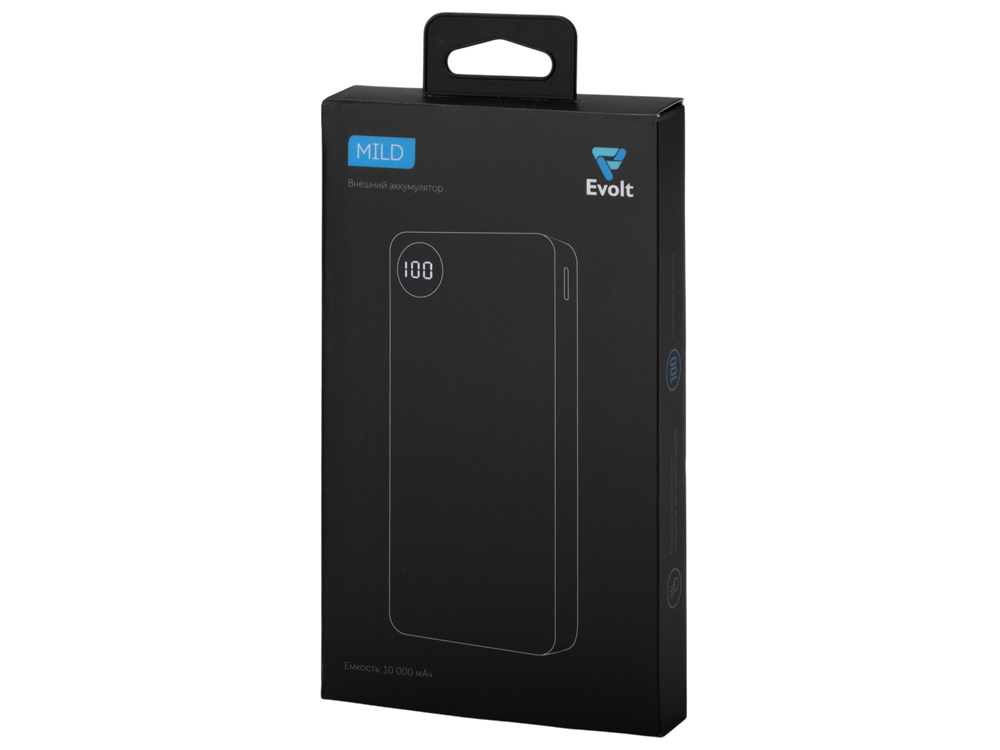 Внешний аккумулятор с дисплеем Mild, 10 000 mAh, синий — изображение 10