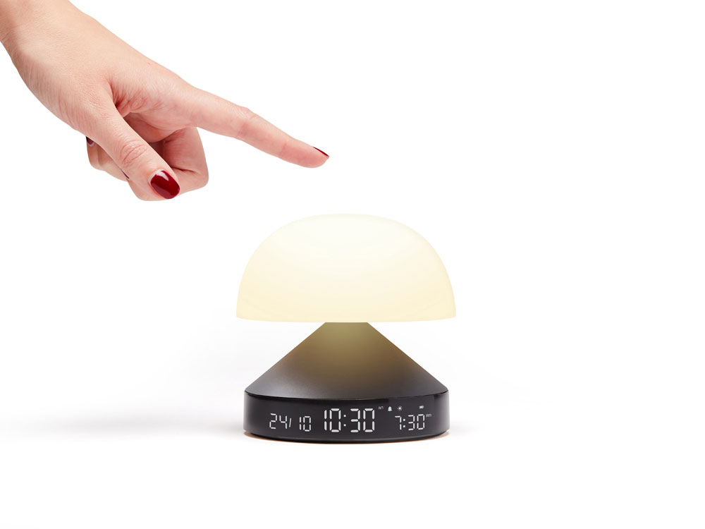 Светильник с часами и световым будильником Mina Sunrise, темно-серый — изображение 13