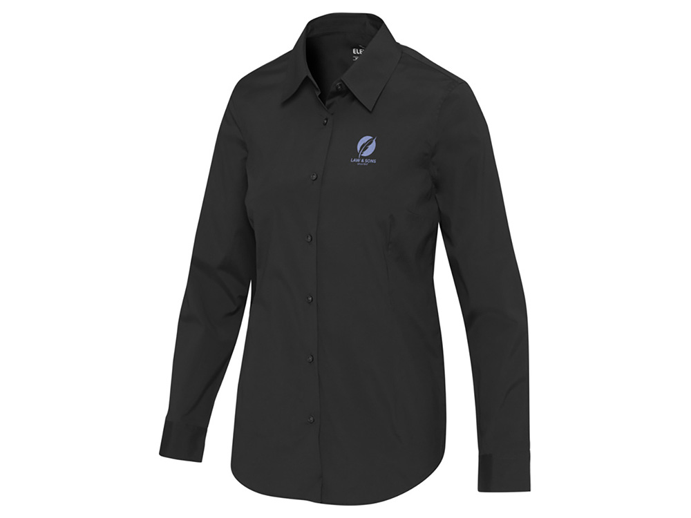 Carnelian женская рубашка из поплина - сплошной черный — изображение 5