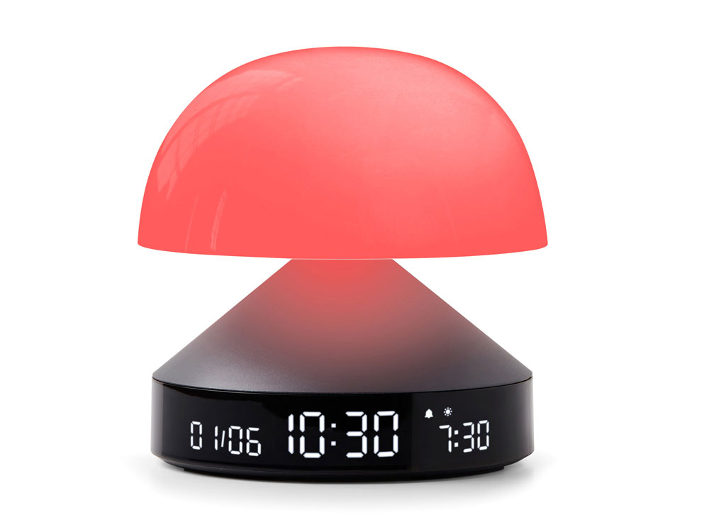 Светильник с часами и световым будильником Mina Sunrise, темно-серый — изображение 5