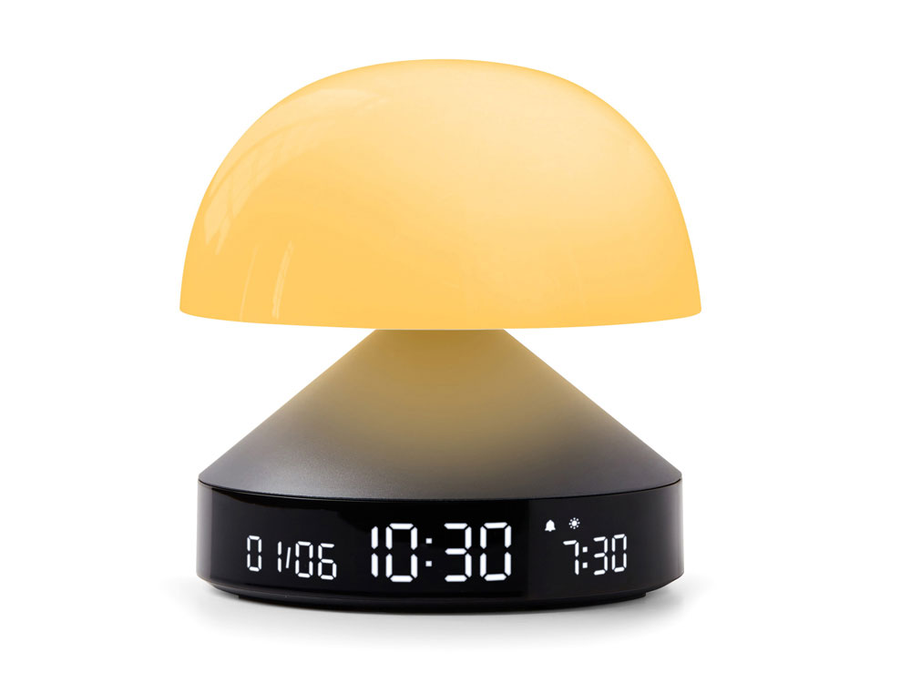 Светильник с часами и световым будильником Mina Sunrise, темно-серый — изображение 8