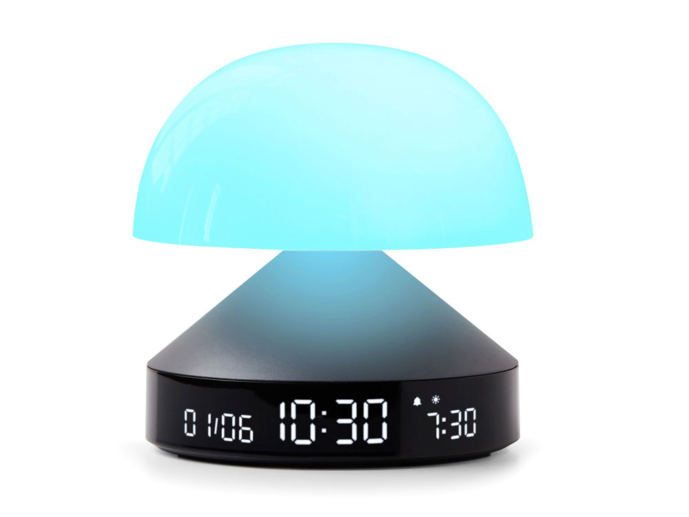 Светильник с часами и световым будильником Mina Sunrise, темно-серый — изображение 10