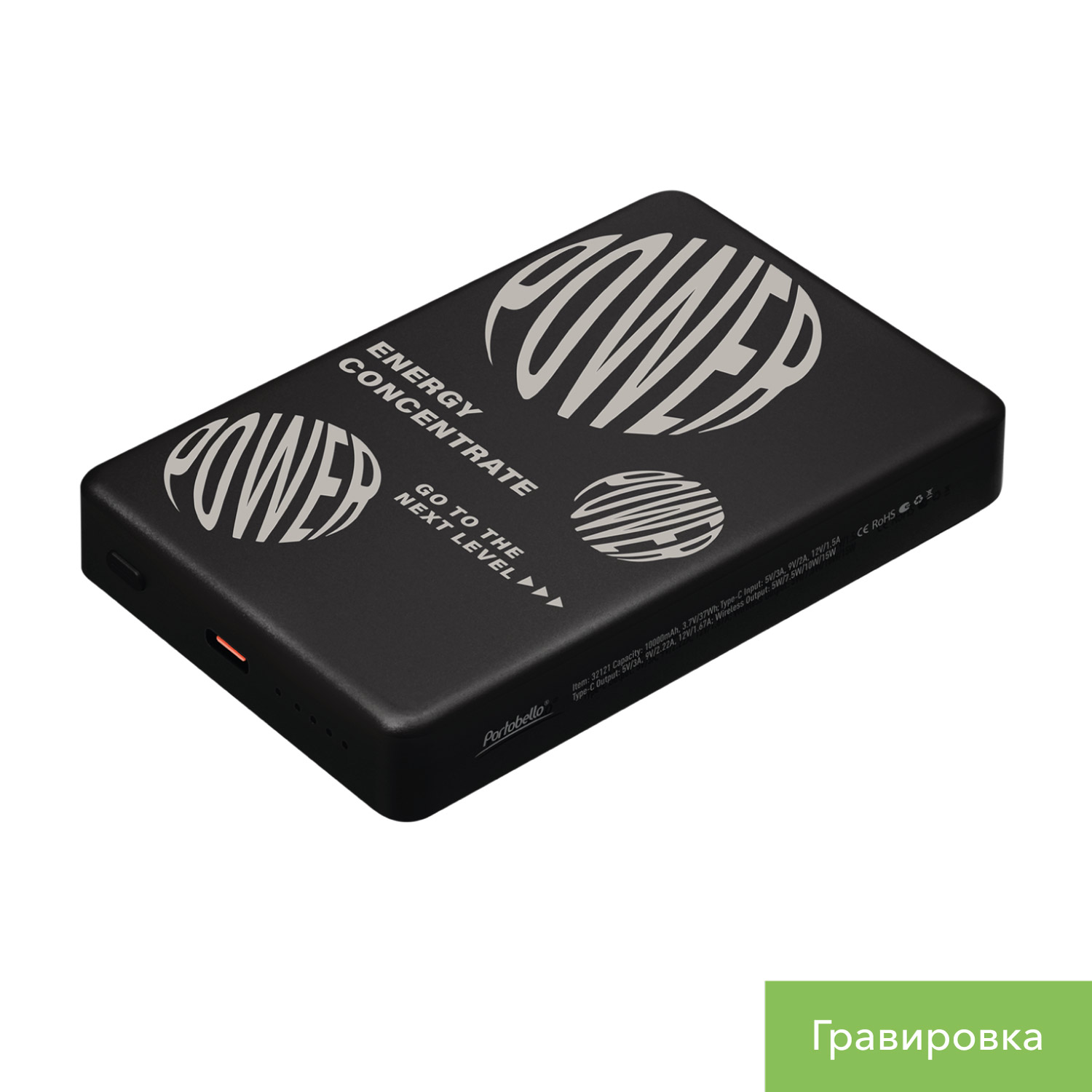 Внешний аккумулятор Атлантис Плюс PD (Atlantis PD Plus) 10000mAh с функцией беспроводной зарядки 15W, синий — изображение 2
